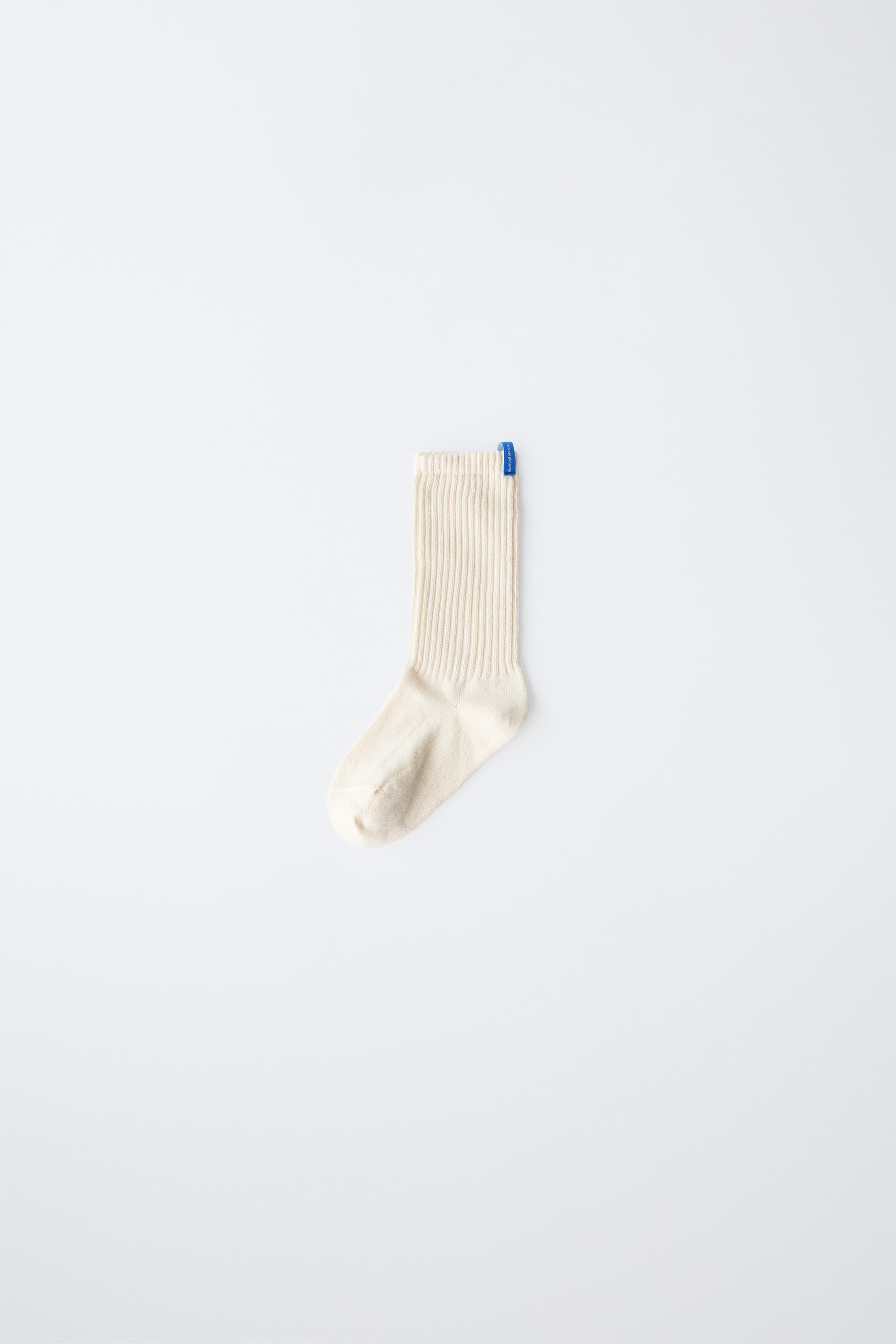RIB KNIT LABEL MID-CALF SOCKS